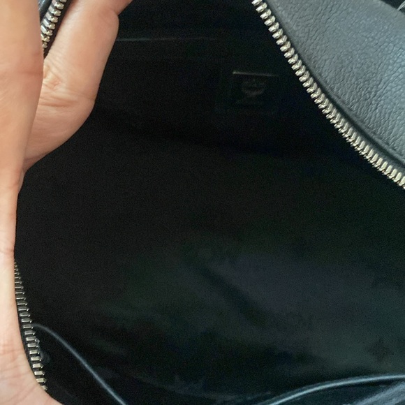 MCM Black Leather Satchel with Silver Details - Picture 10 of 15